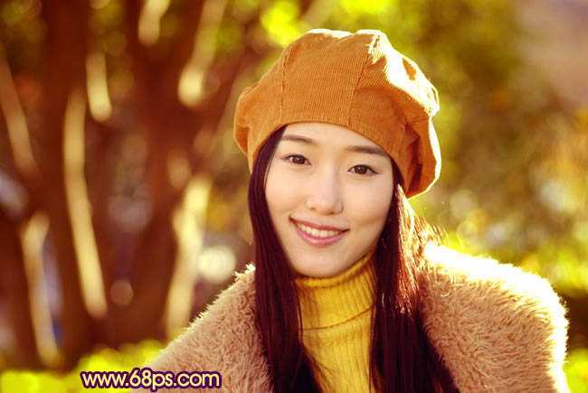 ‘Photoshop制作甜美的咖啡色外景人物图片‘