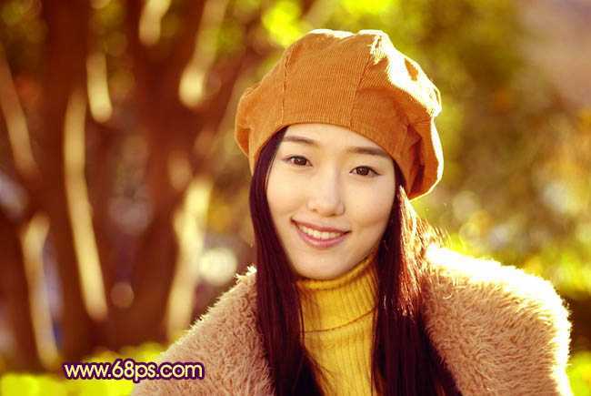 ‘Photoshop制作甜美的咖啡色外景人物图片‘