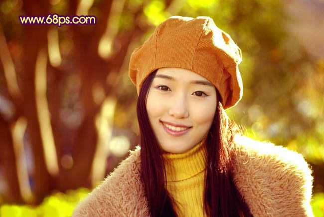 ‘Photoshop制作甜美的咖啡色外景人物图片‘