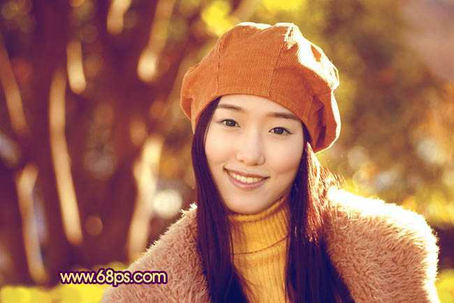 ‘Photoshop制作甜美的咖啡色外景人物图片‘