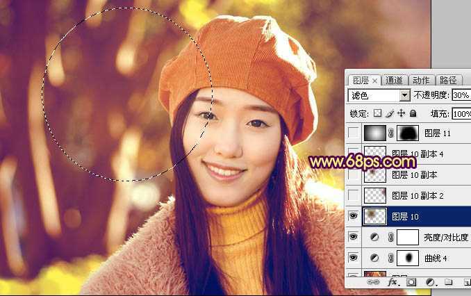‘Photoshop制作甜美的咖啡色外景人物图片‘