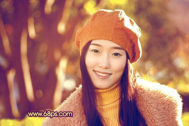 ‘Photoshop制作甜美的咖啡色外景人物图片‘