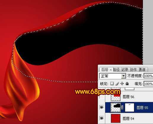 ‘Photoshop设计制作出非常飘逸的红色丝缎‘