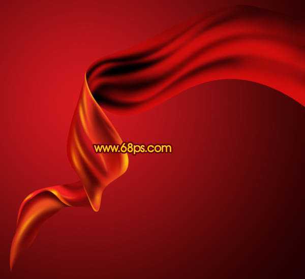 ‘Photoshop设计制作出非常飘逸的红色丝缎‘