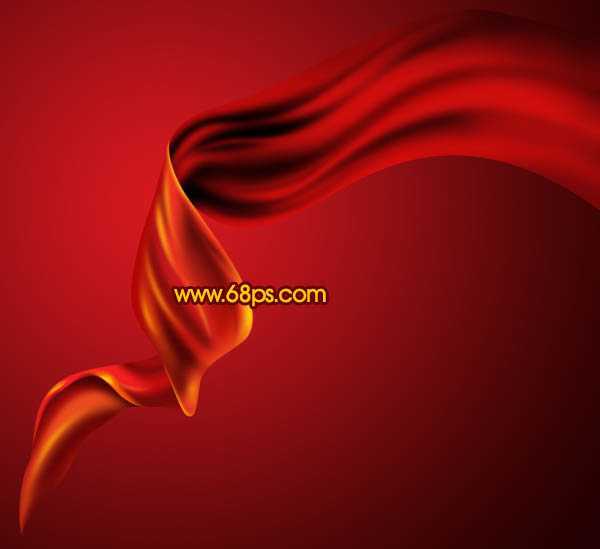 ‘Photoshop设计制作出非常飘逸的红色丝缎‘