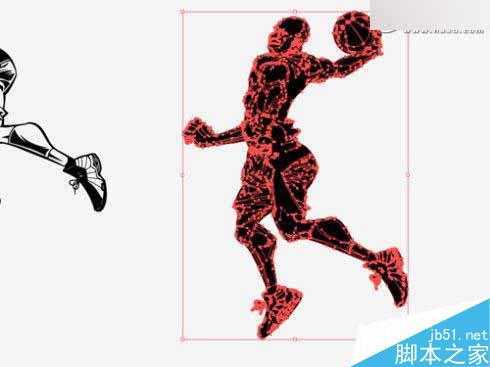 AI绘制扣篮王文森卡特插画 脚本之家 AI实例教程