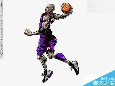 AI绘制扣篮王文森卡特插画 脚本之家 AI实例教程