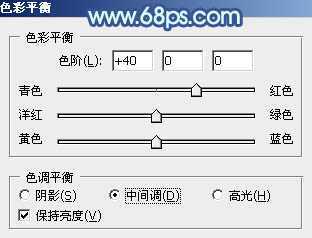 ‘ps利用通道替换为树林中人物调出唯美的蓝红色‘