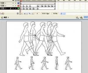 Flash动画技巧：人侧面走路动画制作