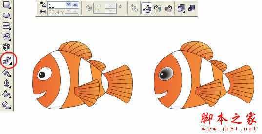 Coreldraw绘制小鱼Nemo