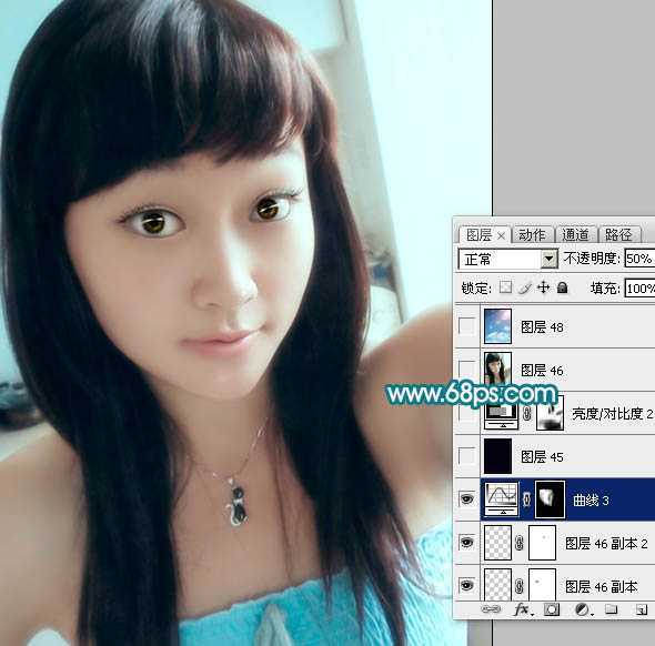 ‘Photoshop将手机照片转为淡紫色轻手绘效果‘