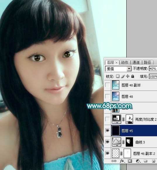 ‘Photoshop将手机照片转为淡紫色轻手绘效果‘