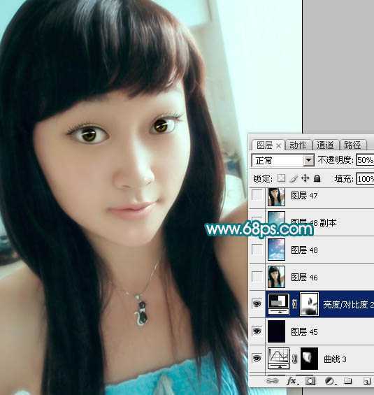 ‘Photoshop将手机照片转为淡紫色轻手绘效果‘