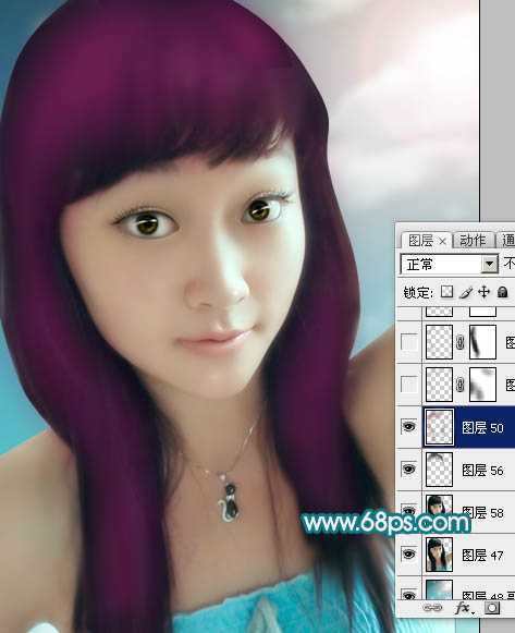 ‘Photoshop将手机照片转为淡紫色轻手绘效果‘