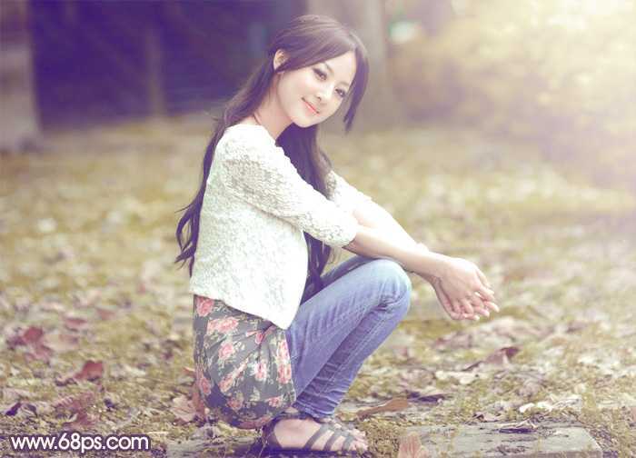 ‘Photoshop将外景美女图片打造古典中性黄褐色‘