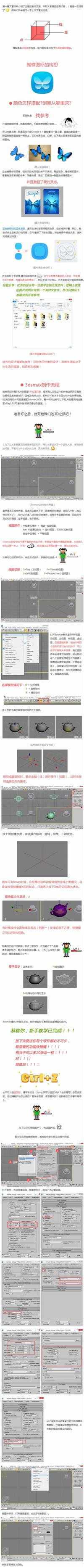 3DMAX制作蓝色通透的蝴蝶图标教程,PS教程,思缘教程网