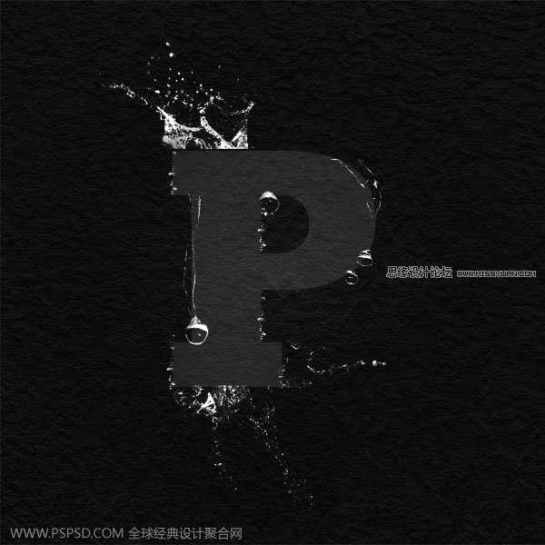 ‘Photoshop下由水纹构成的边框字制作方法‘
