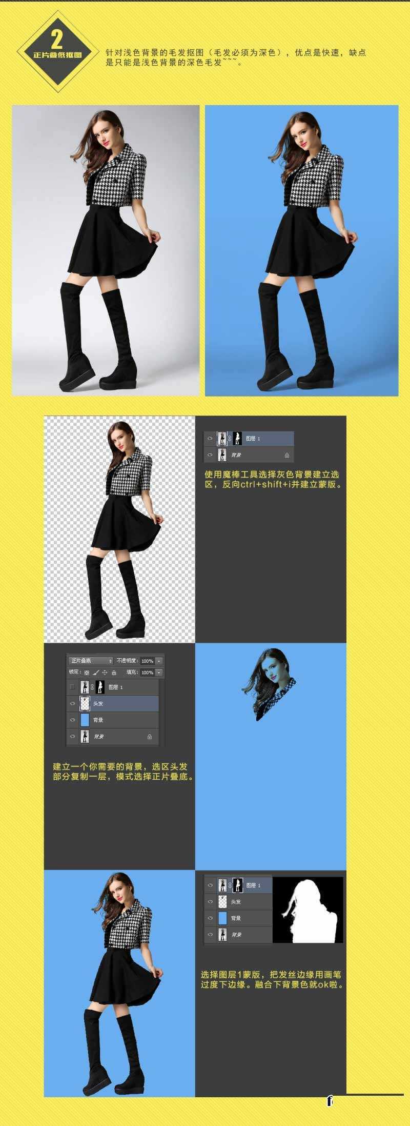 ‘ps抠图的六种实用技巧方法‘