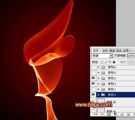 ‘Photoshop打造飘逸漂亮的红色烟雾‘
