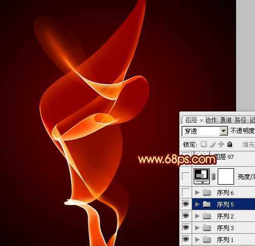 ‘Photoshop打造飘逸漂亮的红色烟雾‘