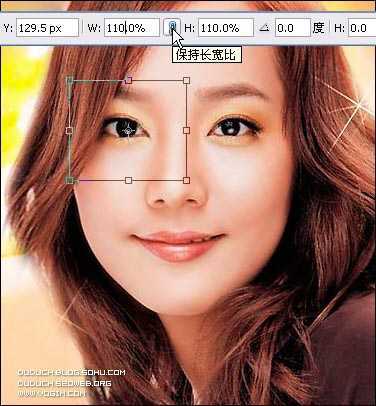 Photoshop美化照片:使MM五官更美