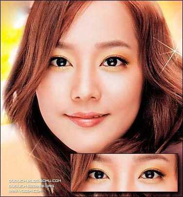 Photoshop美化照片:使MM五官更美