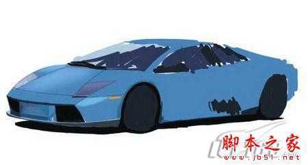 ‘Photoshop手绘制作蓝色兰博基尼跑车‘
