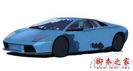 ‘Photoshop手绘制作蓝色兰博基尼跑车‘