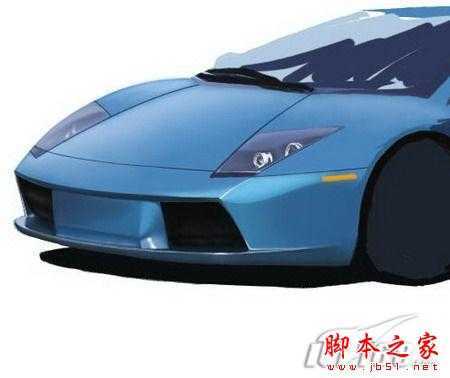 ‘Photoshop手绘制作蓝色兰博基尼跑车‘