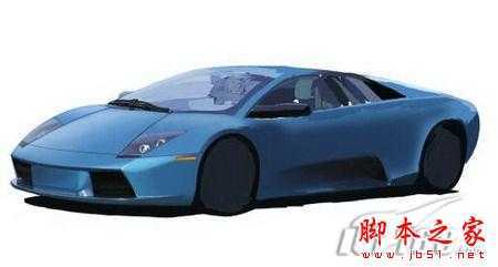 ‘Photoshop手绘制作蓝色兰博基尼跑车‘