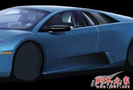 ‘Photoshop手绘制作蓝色兰博基尼跑车‘