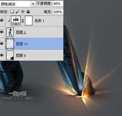 ‘photoshop将美女图片合成动感的彩色光电效果‘