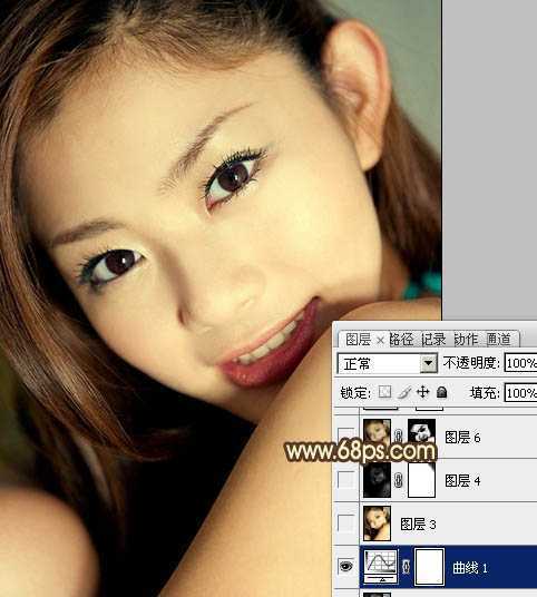 ‘Photoshop为室内人像图片增加中性红黄色质感肤色‘