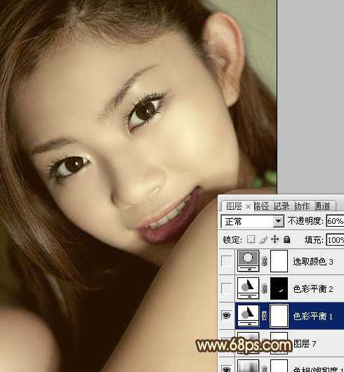 ‘Photoshop为室内人像图片增加中性红黄色质感肤色‘