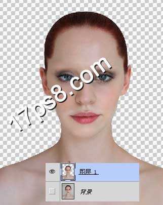 ‘photoshop将美女变成烟熏妆的光头异形教程‘