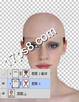‘photoshop将美女变成烟熏妆的光头异形教程‘