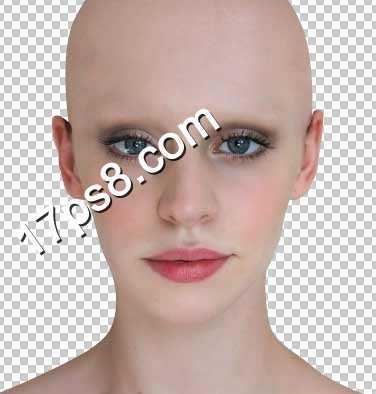 ‘photoshop将美女变成烟熏妆的光头异形教程‘