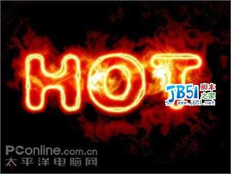 PhotoshopCS3制作火红的特效线框字