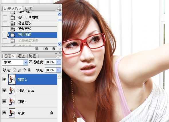 ‘Photoshop为室内性感美女调制出柔美肤色效果‘