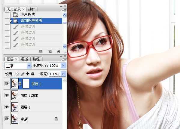 ‘Photoshop为室内性感美女调制出柔美肤色效果‘