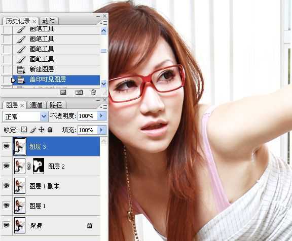 ‘Photoshop为室内性感美女调制出柔美肤色效果‘