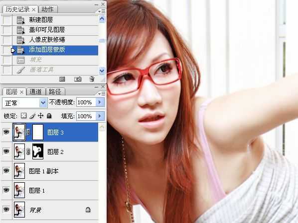 ‘Photoshop为室内性感美女调制出柔美肤色效果‘