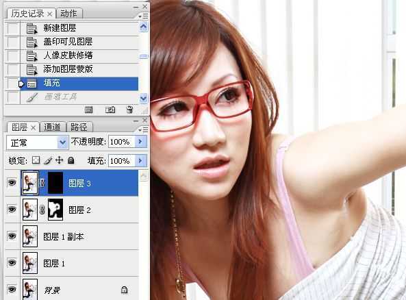 ‘Photoshop为室内性感美女调制出柔美肤色效果‘