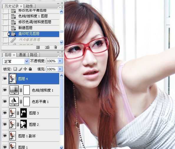 ‘Photoshop为室内性感美女调制出柔美肤色效果‘