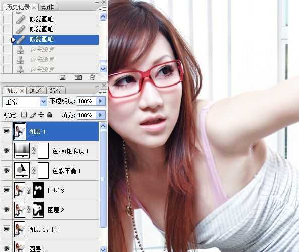 ‘Photoshop为室内性感美女调制出柔美肤色效果‘