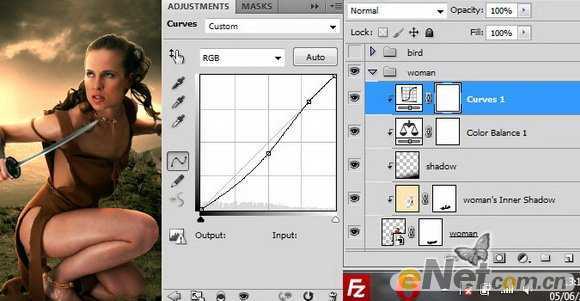 ‘photoshop合成打造出草地上部落美女战士效果教程‘