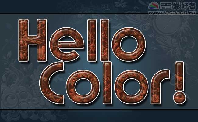 ‘Photoshop结合图层样式制作质感花纹装饰的文字特效‘