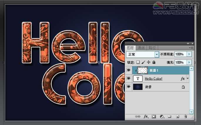 ‘Photoshop结合图层样式制作质感花纹装饰的文字特效‘