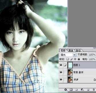 ‘Photoshop将人物图片调成青蓝色非主流色调‘
