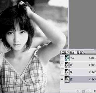‘Photoshop将人物图片调成青蓝色非主流色调‘